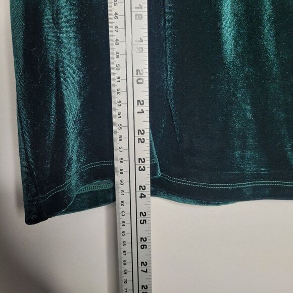 Draper James RSVP Velvet Green Holiday Plus Size Puff Elbow Sleeve Top Size 1x - Picture 7 of 8